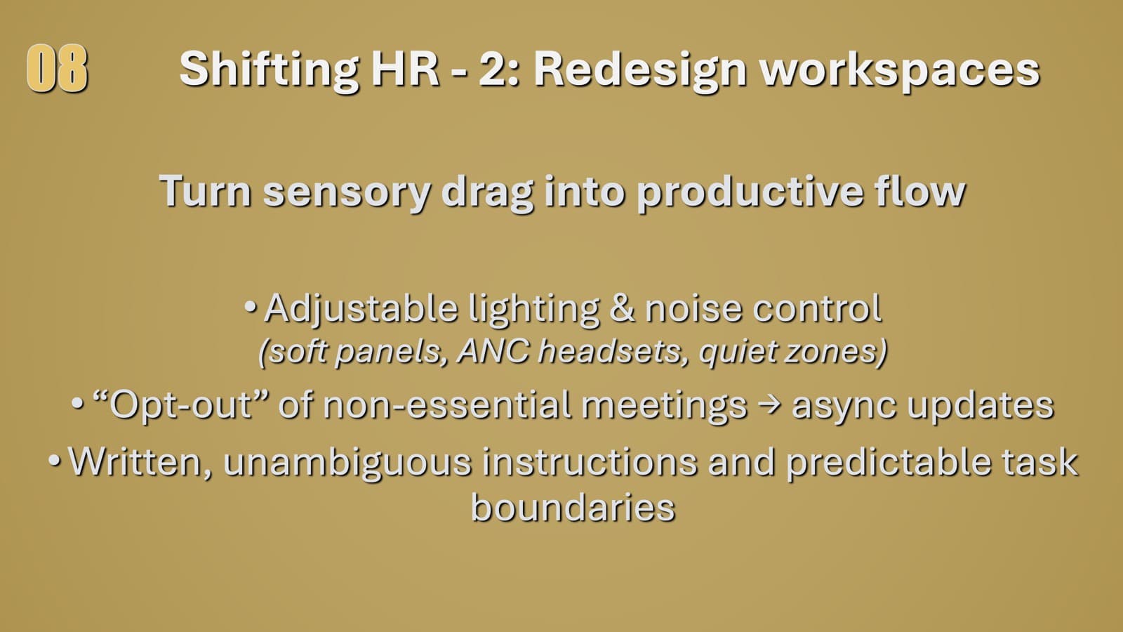 Shifting HR - Redesign workspaces